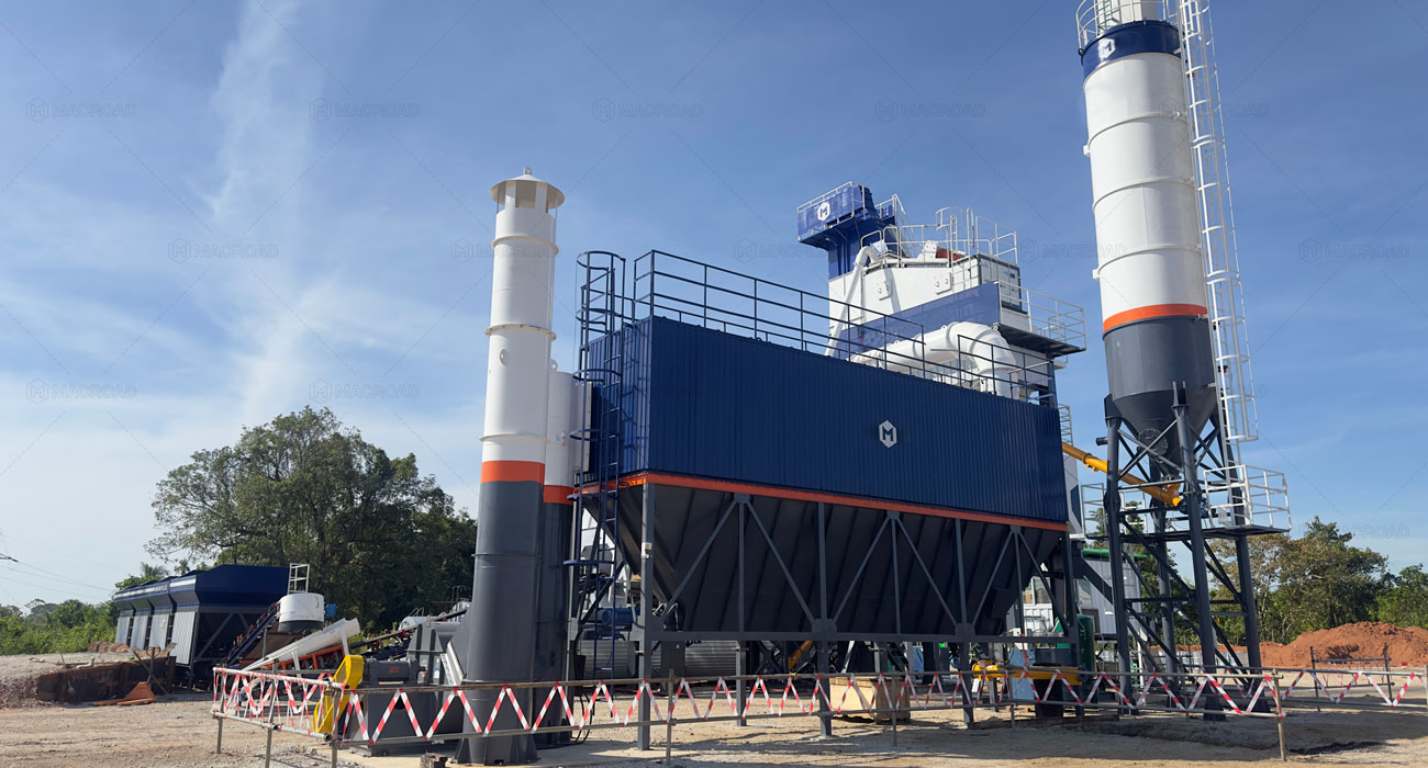 Macroad ALQ80 asphalt batch mix plants in Myanmar