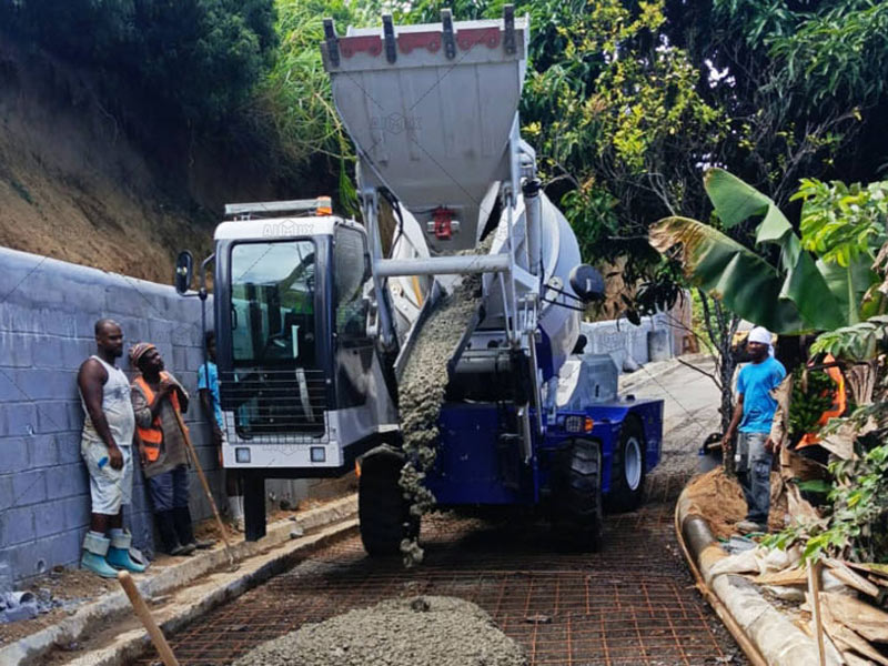 Aimix concrete mixer working onsite in Nigeria
