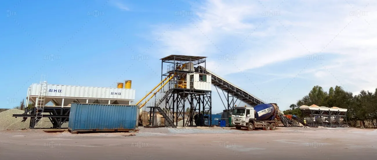 AJM60 foundation free batching plant provided for customers in Burkina Faso